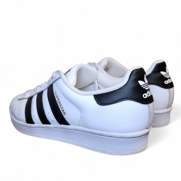 Adidas Women's Superstar White and Black Sneakers - Picture 4 of 12